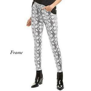 Frame Ali High Rise Python Snake Print Cigarette Skinny Jeans NWT Size 26